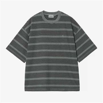 Carhartt WIP T-shirt s/s Hanson Stripe Kale Green Garment Dyed